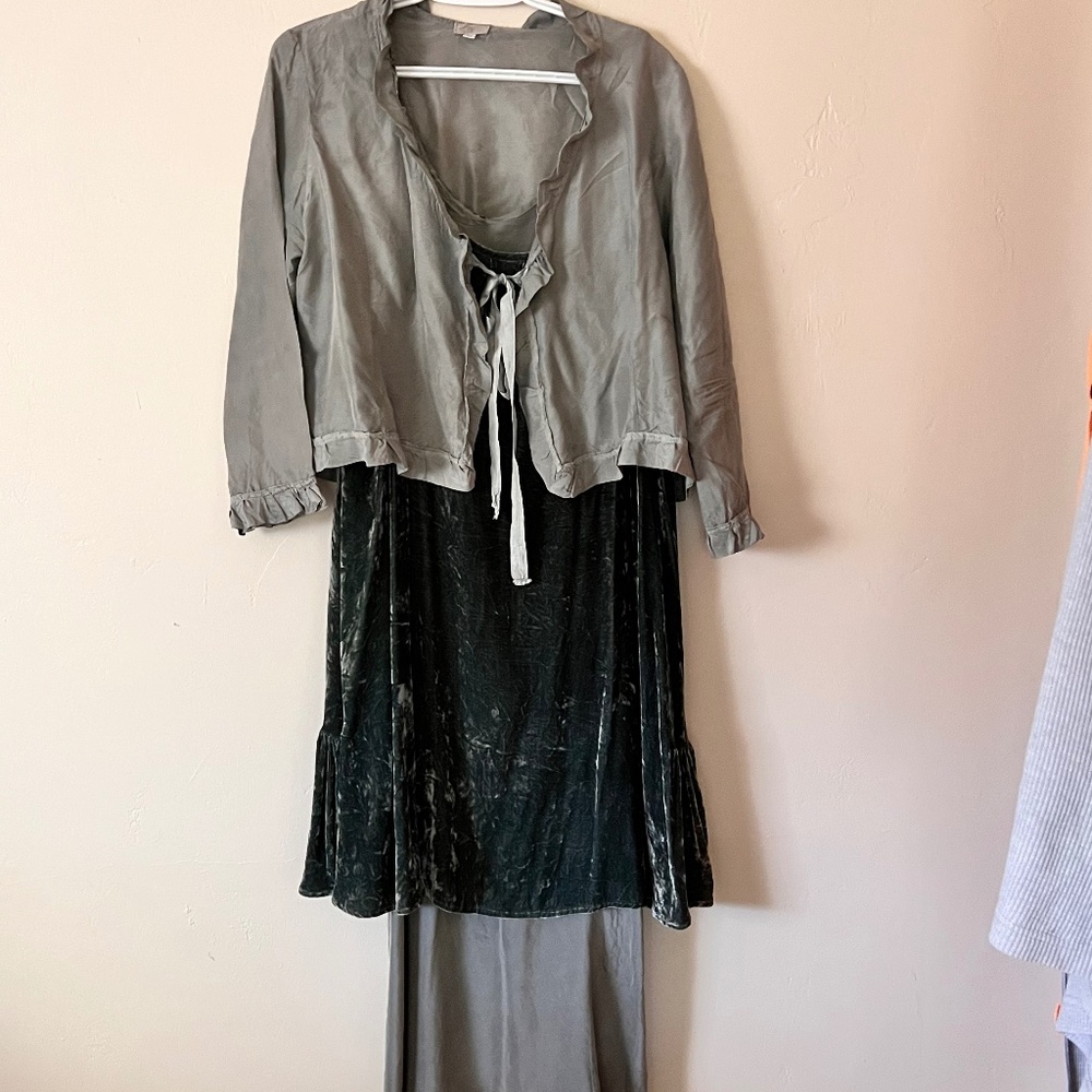 meg by design velvet and silk dress